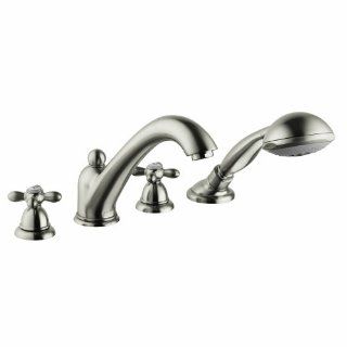 Hansgrohe 17454821 Axor Carlton 4 Hole Roman Tub Trim with Cross Handle, Brushed Nickel   Tub Filler Faucets  