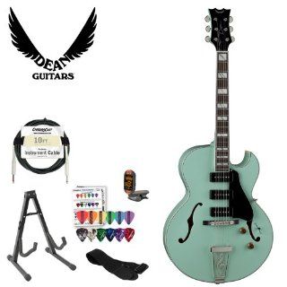 Dean Palomino Electric Guitar in Sea Green  Includes Guitar Stand, Cable, Strap, Tuner & Pick Sampler Musical Instruments