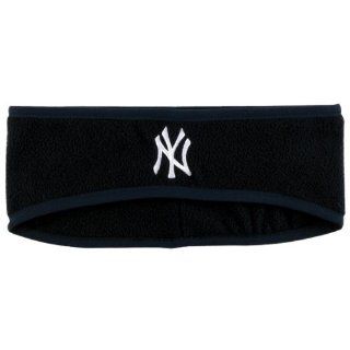 New York Yankees   Mens New York Yankees   Logo Earband Black  Cold Weather Headbands  Sports & Outdoors