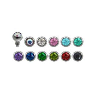 14G Microdermal Replacement 2.5MM Clear Crystal Ball   Used with Internally Threaded Jewlery   6 Piece Set (Per Color) Jewelry