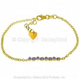 14k Yellow Gold Prong Set Tanzanite Bracelet Link Bracelets Jewelry