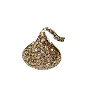 Brown Diamond Pave Charm Pendant 14kt Yellow Gold Fine Jewelry Jewelry