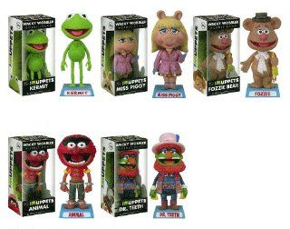 Funko MUPPETS 6" WACKY WOBBLER 5PC SET WITH KERMIT   FOZZIE   MISS PIGGY   ANIMAL & DR. TEETH Bobbleheads Toys & Games