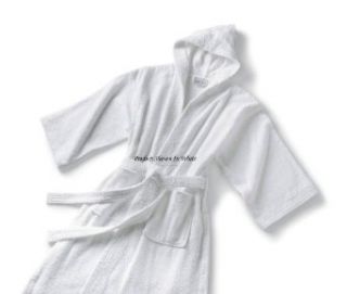 Lightweight Hooded Terry Bathrobe, 50" Length, White at  Mens Clothing store