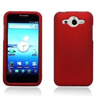 RED Rubberized Plastic Hard Case Cover For Huawei Mercury M886 (Cricket) Cell Phones & Accessories