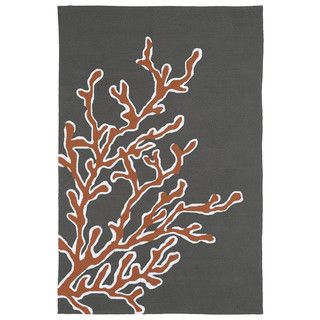 Indoor/ Outdoor Luau Brown Coral Rug (2 X 3)