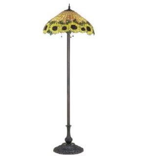 Meyda Lighting 47996 63"H Wicker Sunflower Floor Lamp