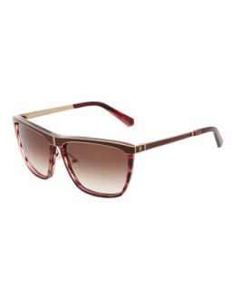Pink Horn Acetate Clubmaster Sunglasses