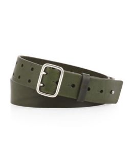 Sam Leather Belt, Green