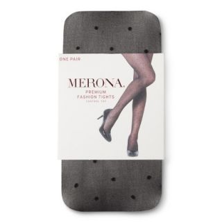 Merona Womens Control Top Sheer Tights   Ebony Dot S/M