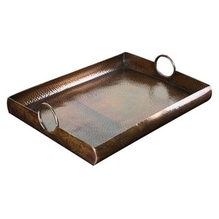 Highpoint Collection Large Hammered Antique Copper Tray