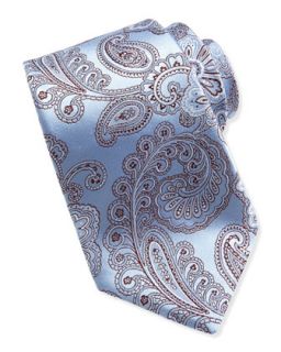 Royal Paisley Silk Jacquard Tie, Light Blue