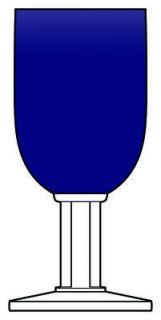 Heisey New Era Cobalt Water Goblet   Stem #4044, Cobalt Blue Bowl, Clear Stem