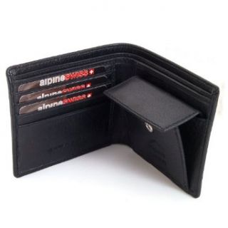 Alpine Swiss Mens Leather Bifold Wallet with Coin Pocket Purse Pouch & 2 Bill Sections at  Mens Clothing store