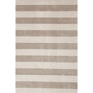 Hand loomed Transitional Stripe Pattern Gray/ Ivory Rug (9 X 13)