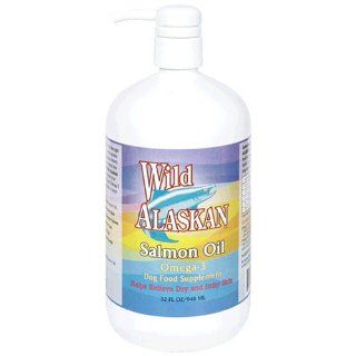 Wild Alaskan Dog Food Supplement, Salmon Oil, Omega 3, 32 Ounce Plastic Jar Health & Personal Care