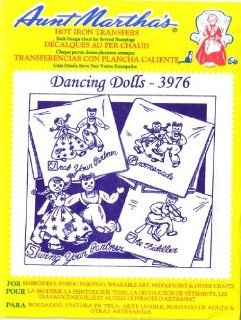 Dancing Dolls Aunt Martha's Hot Iron Embroidery Transfer