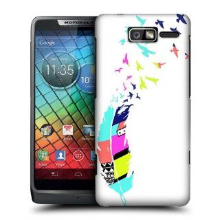 Head Case Designs Bird White Neon Feathers Hard Back Case Cover For Motorola RAZR i XT890 Cell Phones & Accessories