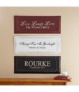Personalized Pressed Tin Wall Decor   Wall Sculptures