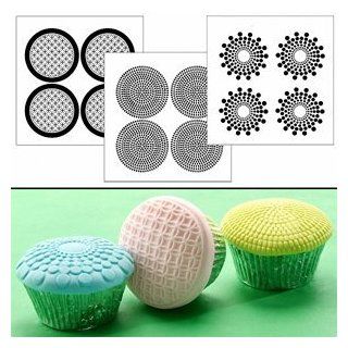 Autumn Carpenter Designs Cupcake Top Impression Mat Set   Geometric   Baking Molds