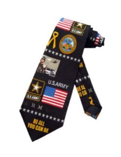 Steven Harris Mens United States Army Ribbon Necktie   Black   One Size Neck Tie Clothing