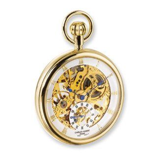 Ip plated Full Skeleton Dial Pocket Watch by Charles Hubert Paris Watches, Best Quality Free Gift Box Satisfaction Guaranteed Watches
