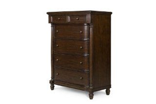 MagnussenB1619 Finish with Antique Brass Hardware Wood 5 Drawer Chest   Dressers