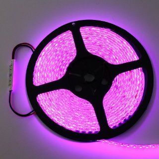 LED Outlets(TM) 5M/16.4Ft 3528 SMD 600LEDs Waterproof(IP65) Purple Pink Xmas Led Light Strip 12v with 3key mini Dimmer Control Musical Instruments