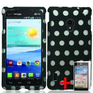 LG LUCID 2 VS870 HOT PINK WHITE POLKA DOT SPOT COVER SNAP ON HARD CASE + SCREEN PROTECTOR from [ACCESSORY ARENA] Cell Phones & Accessories