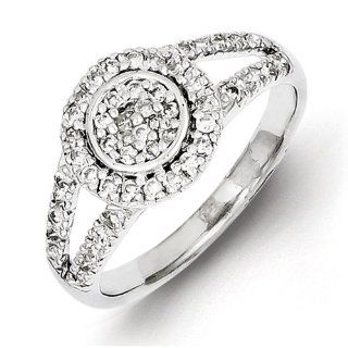 Sterling Silver Circle Diamond Ring Jewelry