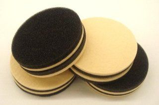 Double Sided Felt and Foam Buffing and Applicator Pads   4 1/2" Dia, Pack of 4 Automotive