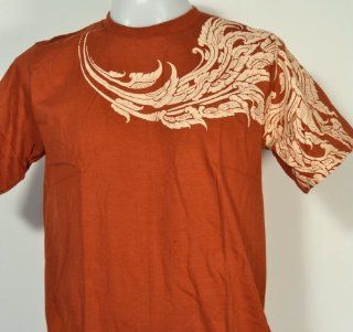 T shirt Thai Style   Line Thai Kanok Design Orange brown Size L 