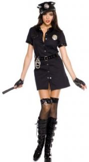 MUSIC LEGS Sexy Officer, Black, X Large Clothing