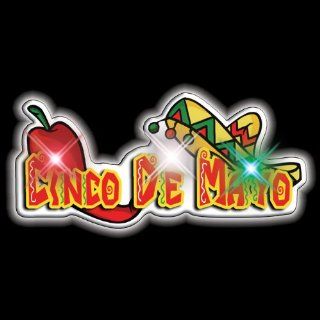 Cinco de Mayo Flashing Blinking Light Up Body Lights Pins (5 Pack) Toys & Games