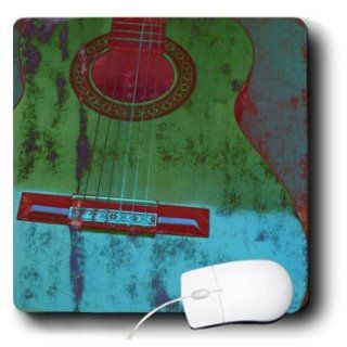 mp_29324_1 Patricia Sanders Creations   Green and Aqua Guitar Musical Instruments   Mouse Pads Computers & Accessories