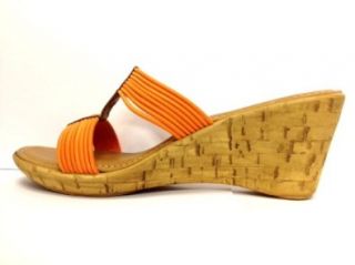Contesa 6222S1 Orange Wedge Sandal Size 10 Shoes