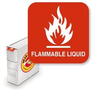 Flammable Liquid (with DOT hazard picto), 750 Labels / Roll, 0.875" x 0.875" Industrial Warning Signs