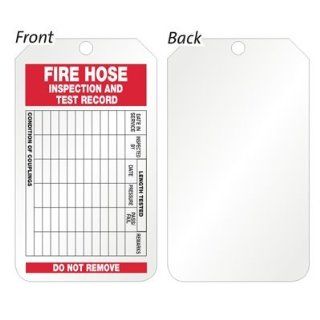 Fire Hose Inspection/Test Record Tag 15 pt RV Plastic, 25 Tags / Pack, 3.875" x 8.5"  Blank Labeling Tags 