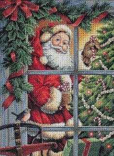 Dimensions Needlecrafts Gold Counted Cross Stitch Candy Cane Santa