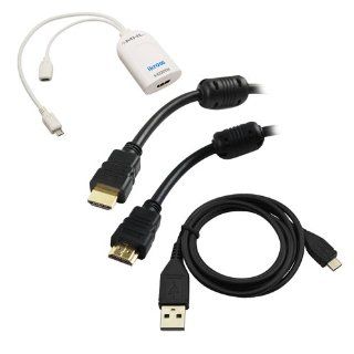 iKross MHL Micro USB Male to HDMI Female Adapter + 6FT Gold Plated HDMI Cable + Sync USB Data Cable for Samsung Galaxy S IV / S4 GT I9500, GALAXY Note SGH T879, Galaxy Nexus i9250 (GSM), Galaxy Nexus Prime i515 LTE, GALAXY Nexus Sprint, Galaxy Note LTE i71