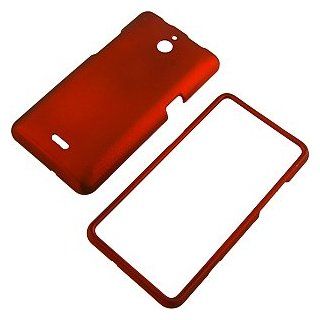 Red Rubberized Protector Case for Huawei Ascend Plus H881C Cell Phones & Accessories