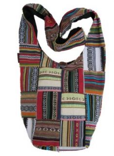Bohemian Patched Woven Cotton Long Shoulder Bag Shoes