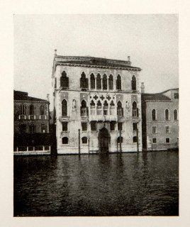 1907 Print Palazzo Loredan Dell Ambasciatore Venice Italy Venetian Gothic Style   Original Halftone Print  