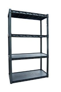 Plano Molding 904 Four Shelf Utility Shelving, Dark Gray   General Purpose Storage Rack Shelves  