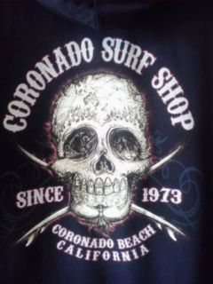 Fantasy Skull   Coronado Surf Shop   Black, Zippered Men's Hoodie Sweatshirt (Medium) at  Mens Clothing store