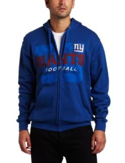 NFL Men's New York Giants Touchback IV Long Sleeve Fullzip Hooded Fleece (Blue/ Red/White, Medium)  Sports Fan Outerwear Jackets  Clothing