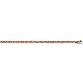 14KT Pink (Rose) Gold 4.7mm Solid Oval Open Link Chain Necklace with Lobster Claw Clasp   18" Jewelry