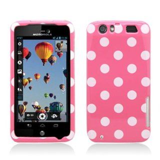 Aimo MOTMB886PCPD304 Trendy Polka Dot Hard Snap On Protective Case for Motorola Atrix HD MB886   Retail Packaging   Light Pink/White Cell Phones & Accessories