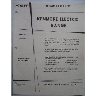 Repair Parts List for Kenmore Electric Range Model 911.4658811  Books