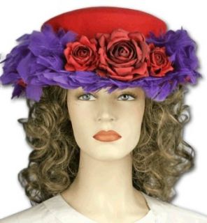 Absolutely Fabulous Red and Purple Felt Hat